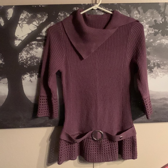 Purple cowl neck sweater no size - Picture 3 of 15